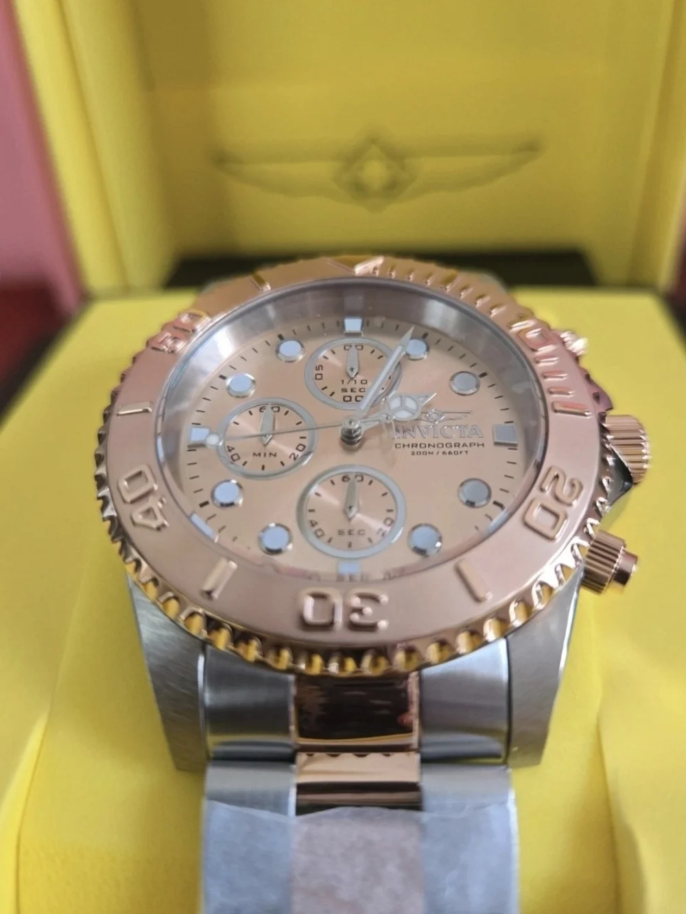 1775 Invicta Pro Diver Men’s Rose Gold and Silver Two-Tone Watch 43.5mm
